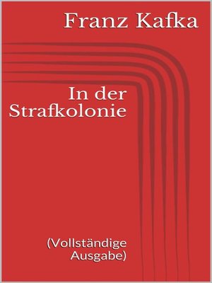cover image of In der Strafkolonie (Vollständige Ausgabe)
